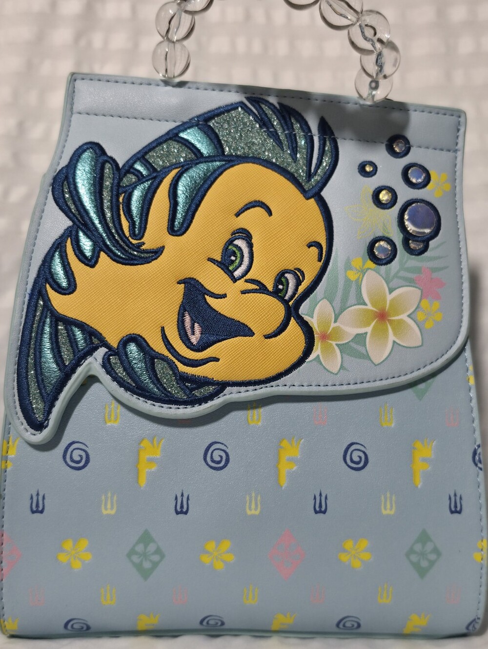 Danielle Nicole Disney The Little Mermaid Flounder Small Backpack Blue Yellow